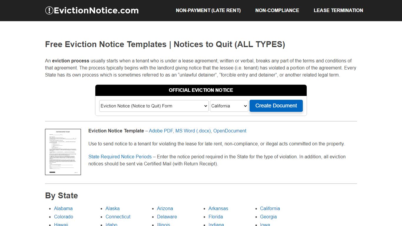 Free Eviction Notice Templates | Notices to Quit (ALL TYPES)