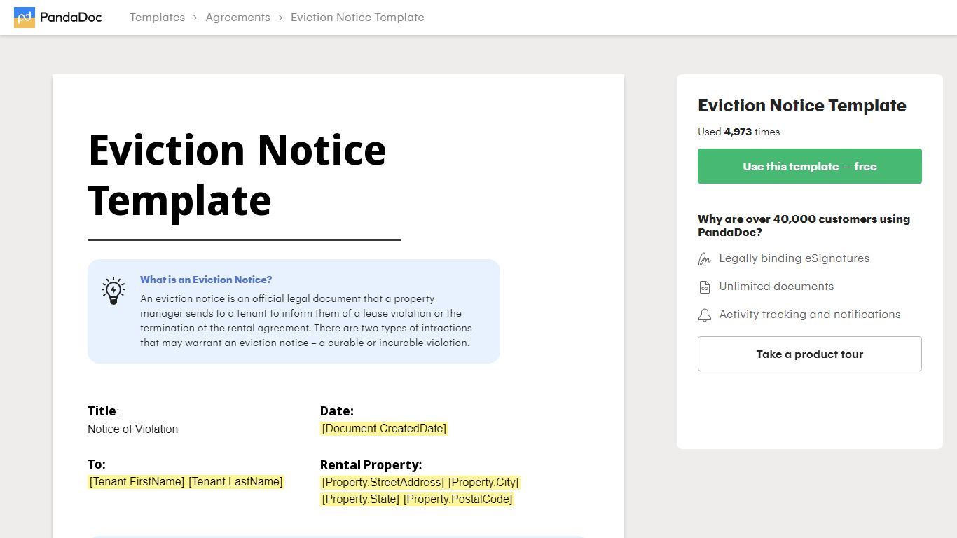 Free Eviction Notice Template - 2022 Legal Letter Sample - PandaDoc